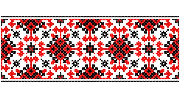 Ukrainian Belarusian Embroidery Vector Seamless Pattern Cross Stitch Ornament Inpired — Stock Vector