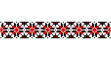 Ukrainian, Belarusian folk art vector seamless pattern, retro monochrome long cross-stitch ornament inpired by folk art - Vyshyvanka. Slavic traditional black and white ornament from Eastern Europe