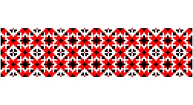 Ukrainian, Belarusian folk art vector seamless pattern, retro monochrome long cross-stitch ornament inpired by folk art - Vyshyvanka. Slavic traditional black and white ornament from Eastern Europe