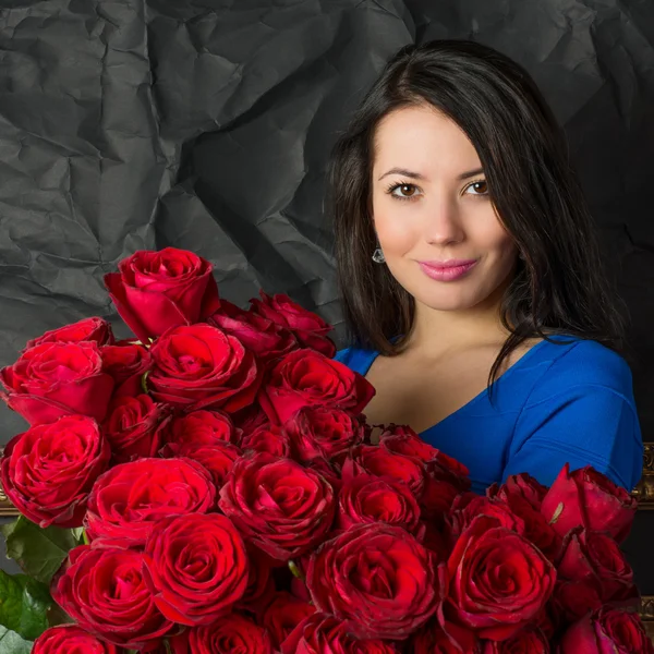 depositphotos 40139855 stock photo beautiful woman with a bouquet