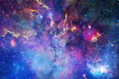 Derin uzayda bir yerde güzel bir galaksi. Kozmik duvar kağıdı. Bu görüntünün elementleri NASA tarafından desteklenmektedir
