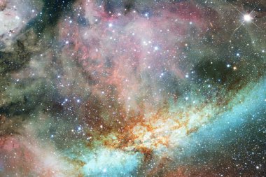 Dış uzay sanatı. Starfield. Harika bir nebula. Bu görüntünün elementleri NASA tarafından desteklenmektedir.