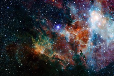 Nebula, uzayın derinliklerinde bir yıldız kümesi. Bilim kurgu sanatı. Bu görüntünün elementleri NASA tarafından desteklenmektedir.
