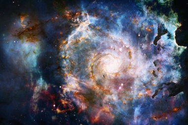 Derin uzayda bir yerde güzel bir galaksi. Kozmik duvar kağıdı. Bu görüntünün elementleri NASA tarafından desteklenmektedir