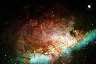 Dış uzayda yıldızları ve galaksileri olan sonsuz evren. Kozmos sanatı. Bu görüntünün elementleri NASA tarafından desteklenmektedir.