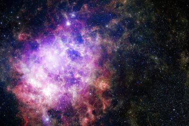 Derin uzayda bir yerde güzel bir galaksi. Kozmik duvar kağıdı. Bu görüntünün elementleri NASA tarafından desteklenmektedir