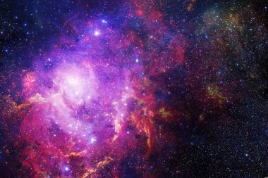 Derin uzay. Fevkalade bilim kurgu canlandırması. Bu görüntünün elementleri NASA tarafından desteklenmektedir.