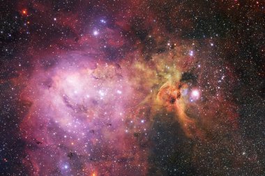 Dış uzay sanatı. Starfield. Harika bir nebula. Bu görüntünün elementleri NASA tarafından desteklenmektedir.