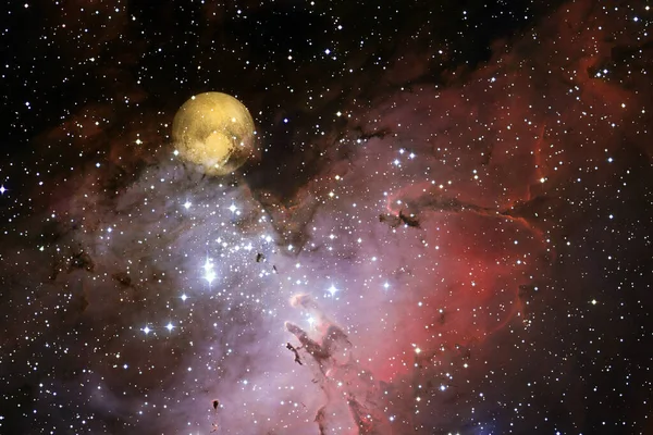 공간에 별들과 은하들로 이루어진 끝없는 코스모스 Nasa 이형상의 요소들 — 스톡 사진