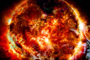 Uzay boşluğu. Bilim kurgu evreni. Bu görüntünün elementleri NASA tarafından desteklenmektedir