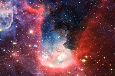 Derin uzayda bir yerde güzel bir galaksi. Kozmik duvar kağıdı. Bu görüntünün elementleri NASA tarafından desteklenmektedir