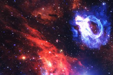 Dış uzay sanatı. Starfield. Harika bir nebula. Bu görüntünün elementleri NASA tarafından desteklenmektedir.