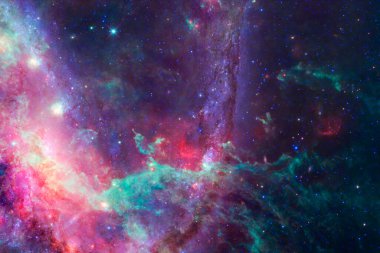 Derin uzayda bir yerde güzel bir galaksi. Kozmik duvar kağıdı. Bu görüntünün elementleri NASA tarafından desteklenmektedir