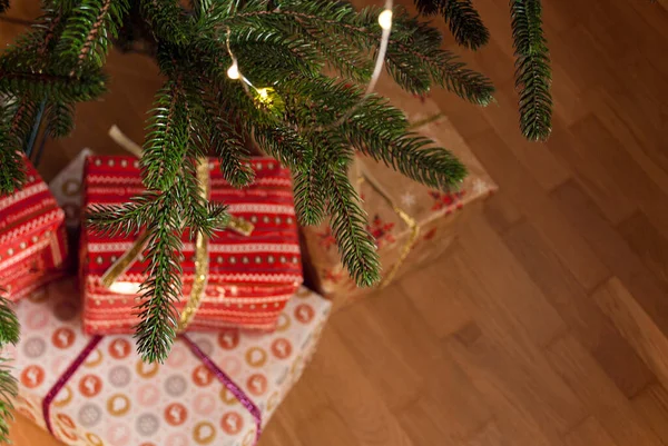 Christmas Wakacje Tła Prezenty Pod Choinkę Miejsce — Zdjęcie stockowe