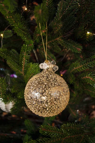 Jouet Sapin Noël Sur Nouvel Arbre Année Gros Plan Thème — Photo