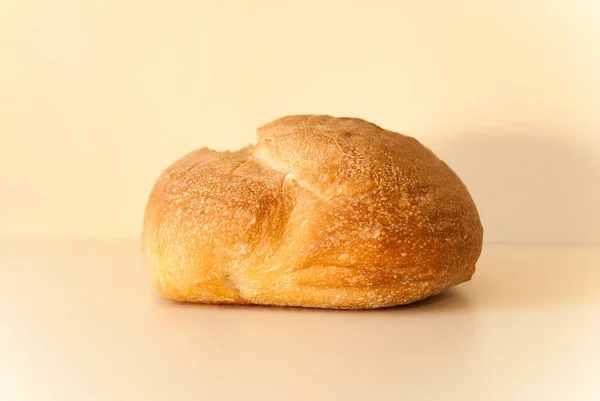 Bread Lies Table Beige Background — Foto de Stock