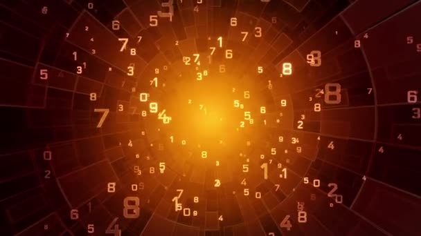 Нумерология Волшебный Туннель Секретные Знания Числах Эзотерический Фон Числами Анимация — стоковое видео