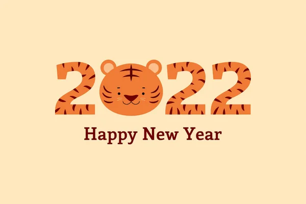 Chinesisches Neujahrsdesign 2022 mit niedlichem Tiger — Stockvektor