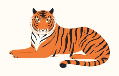 Kaplan yatar, elini beyaza çeker.