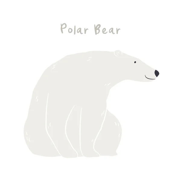 Urso polar bonito dos desenhos animados, isolado no branco —  Vetores de Stock