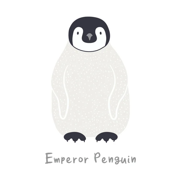Aranyos rajzfilm pingvin csaj, elszigetelt fehér — Stock Vector