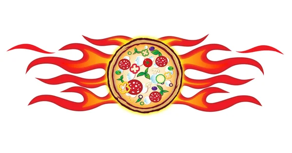 Progetto Pizza Fiamme — Vettoriale Stock