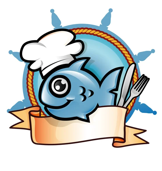 Símbolo restaurante peixe —  Vetores de Stock