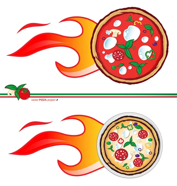 Hot pizza project — Stock Vector