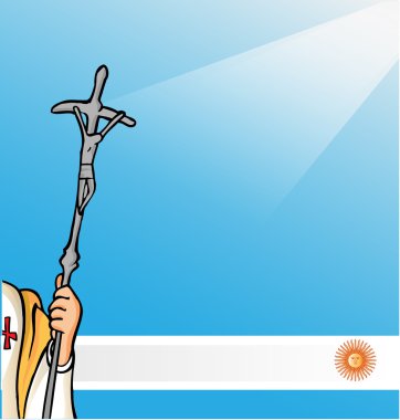 new pope with argentina flag clipart