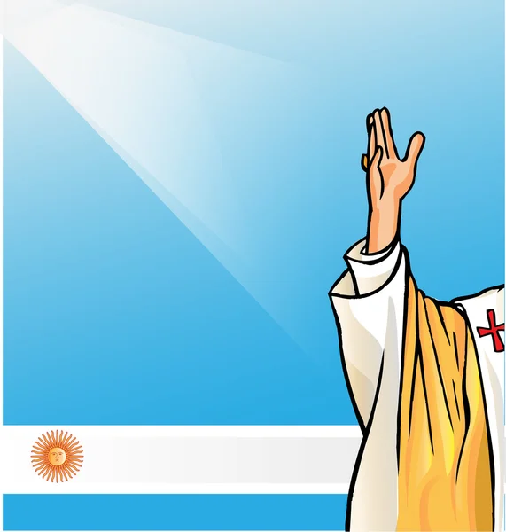 Neuer Papst mit Argentinischer Flagge — Stockvektor