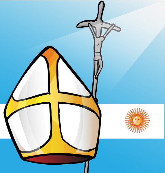 vatican symbolS with argentina flag