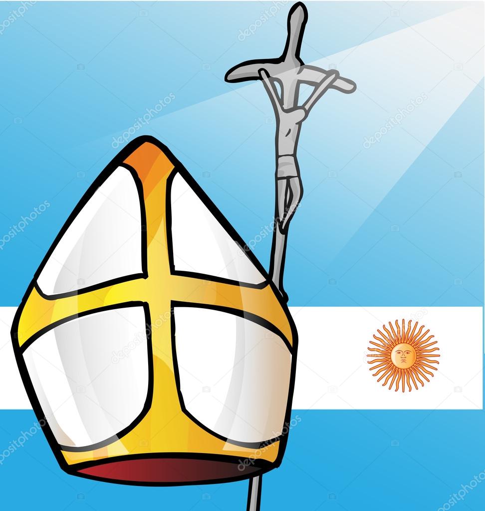 vatican symbolS with argentina flag