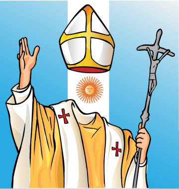 new pope with argentina flag clipart