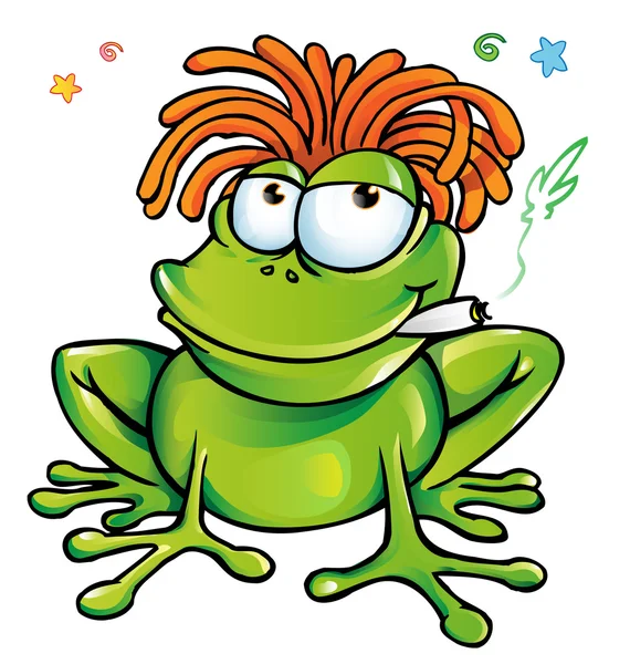 Rasta frog cartoon — Stock Vector