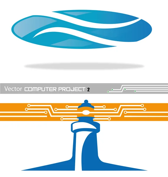 Computer2 projektu vektor — Stockový vektor