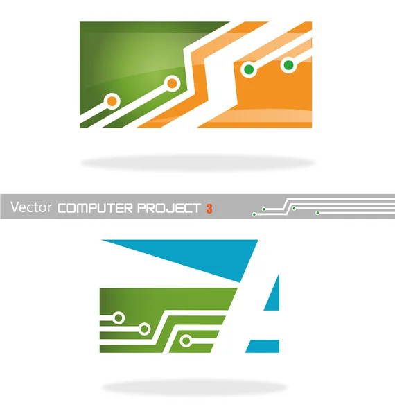 Vektor-Projekt computer3 — Stockvektor