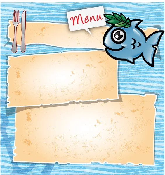 Fish cartoon menu — Stock Vector