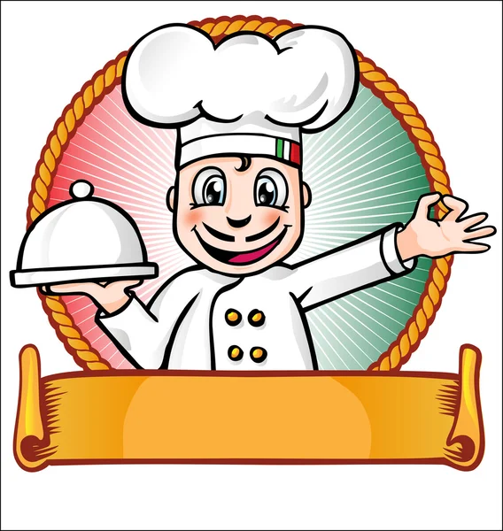 Chef with dish — Stock Vector