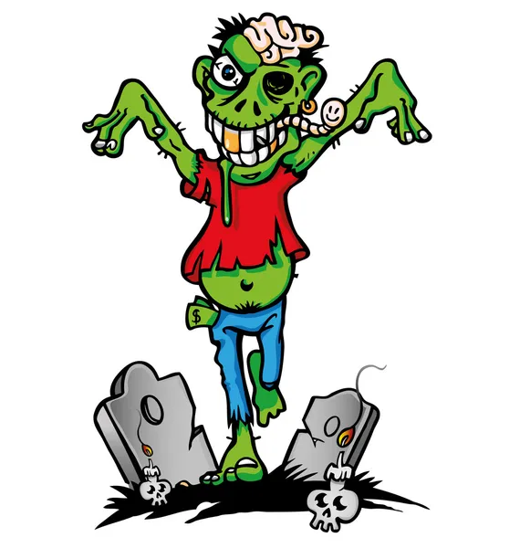 Groene zombie — Stockvector