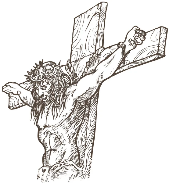 Jesús mano dibujar — Vector de stock