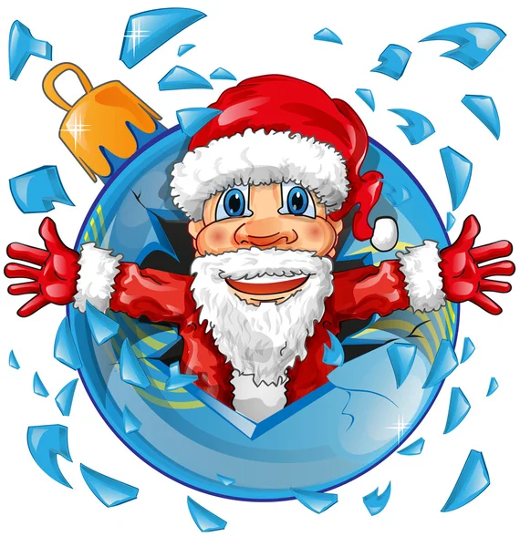 Santa claus with christmas ball — Stock Vector