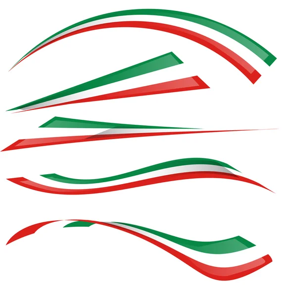 Conjunto bandera italiana — Vector de stock