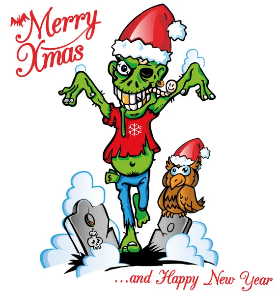 Zombie xmas — Stock Vector