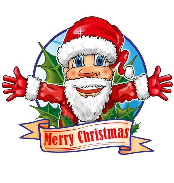 Santa claus cartoon met lint — Stockvector