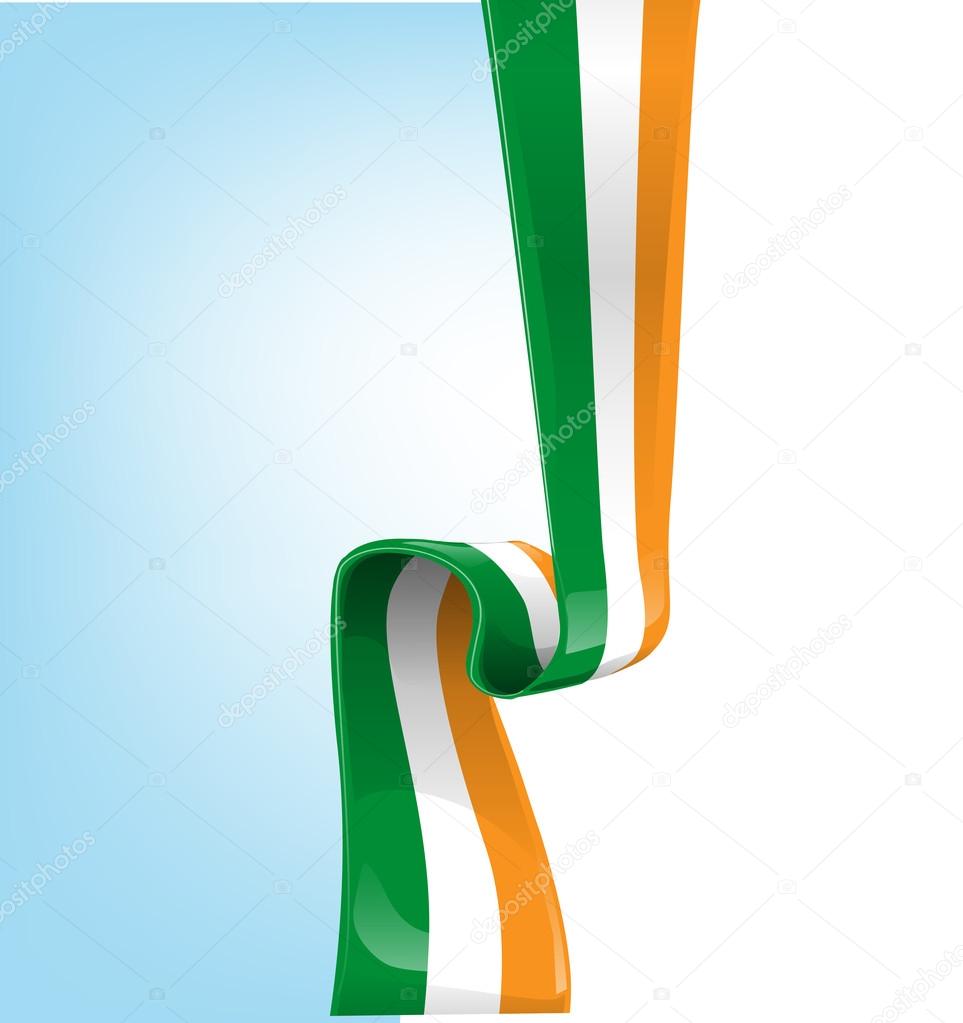 ireland ribbon flag on background