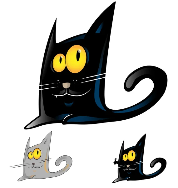 Black cat cartoon — Stock Vector
