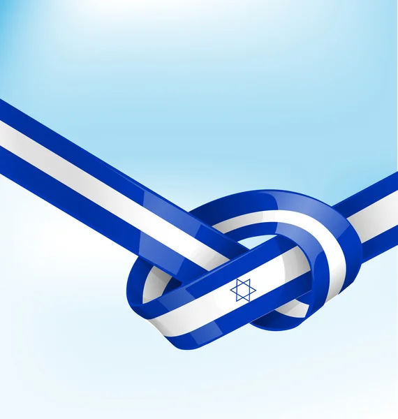 Isdrael Ribbon Flagge auf dem Hintergrund — Stockvektor