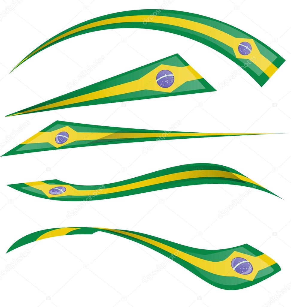 Brazil flag set on white background