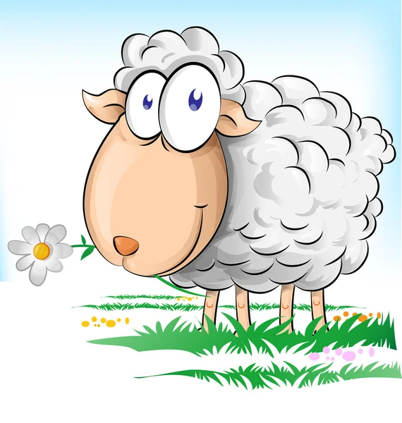 Вівця мультфільм на фоні — стоковий вектор