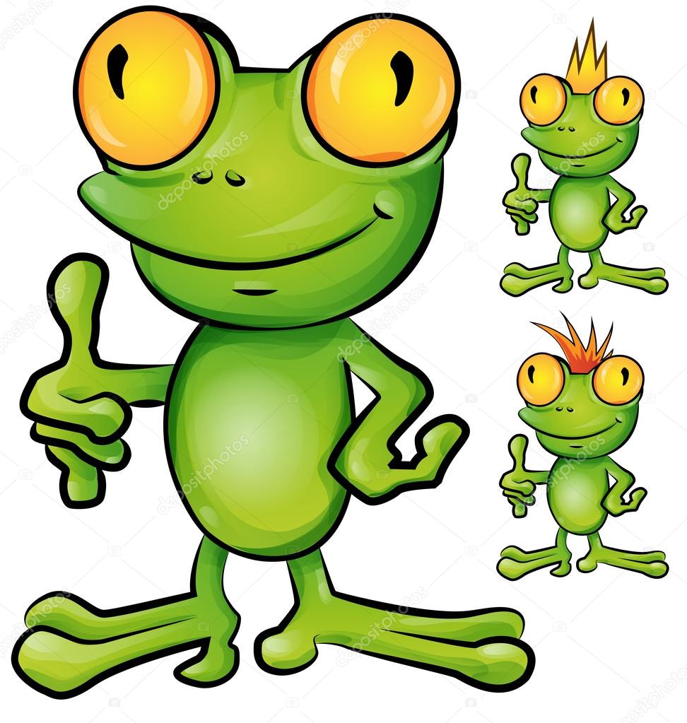 frog cartoon set